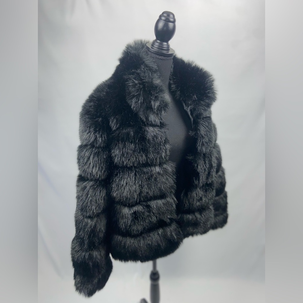 Faux Fur Women Fluffy Coat Cropped Open Jacket Puffer Jacket Fuzzy Teddy Jacket